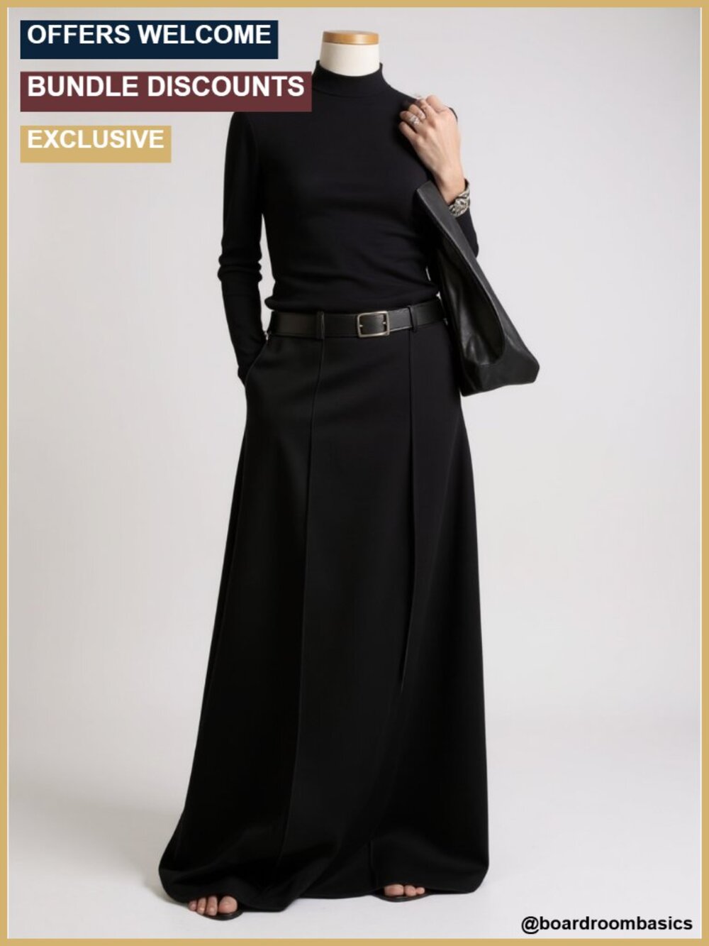 High Waist H Line Maxi Skirt with Pockets Floor Length Pencil Skirt